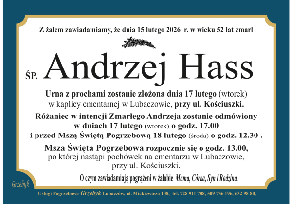 Zmarł Andrzej Hass [52 lata]